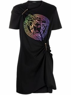 Versace платье-футболка с декором Safety Pin