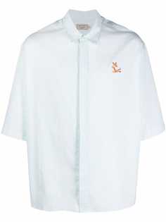 Maison Kitsuné рубашка с короткими рукавами и вышитым логотипом