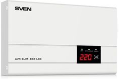 Стабилизатор напряжения Sven AVR SLIM -500 LCD (светлый)