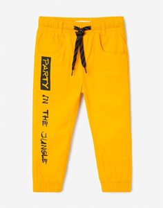 Жёлтые брюки-джоггеры с принтом для мальчика Gloria Jeans