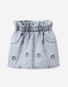 Джинсовая юбка с вышивкой для девочки Gloria Jeans