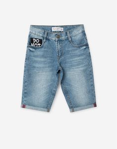 Джинсовые шорты с нашивкой Do not для мальчика Gloria Jeans