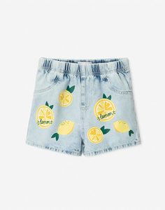 Джинсовые шорты с лимонами для девочки Gloria Jeans