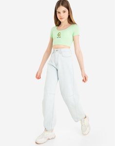Джинсы Skater с высокой талией для девочки Gloria Jeans
