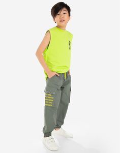 Хаки брюки Jogger-oversize с принтом для мальчика Gloria Jeans