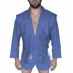 Куртка для самбо atemi ax5 ёлочка без подкладки, синяя, размер 56 00000100395