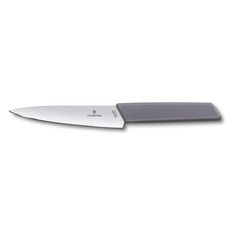 Нож кухонный Victorinox Swiss Modern, разделочный, 150мм, заточка прямая, стальной, сиреневый [6.9016.1521b]