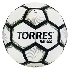 Мяч футбольный TORRES BM 500, для газона, 5-й размер, белый/черный [f320635]