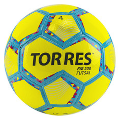 Мяч футбольный TORRES Futsal BM 200, для зала, 4-й размер, желтый/мультиколор [fs32054]