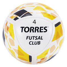 Мяч футбольный TORRES Futsal Club, для зала, белый/золотистый [fs32084]