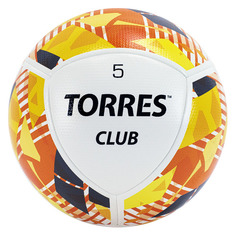 Мяч футбольный TORRES Club, для газона, белый/оранжевый [f320035]