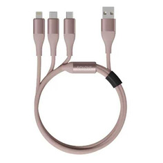 Кабель Xiaomi Solove, Lightning (m)/USB Type-C (m)/micro USB (m) - USB (m), 1.2м, розовый [dw2 pink]