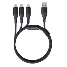 Кабель Xiaomi Solove DW2, Lightning (m)/USB Type-C (m)/micro USB (m) - USB (m), 1.2м, синий [dw2 blue]