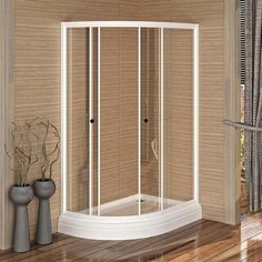 Душевой уголок Радомир 1-03-1-2-0-0080 120х80х196, стекло прозрачное, поддон, профиль белый, правый