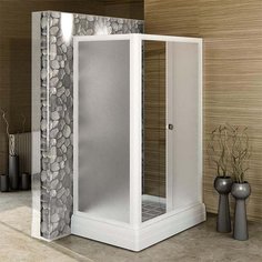 Душевой уголок Радомир Верчелли 1-03-1-2-0-0121 121х84х198, стекло матовое, поддон, профиль белый, правый