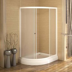 Душевой уголок Радомир 1-03-1-2-0-0101 120х90х196, стекло матовое, поддон, профиль белый, правый