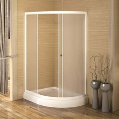 Душевой уголок Радомир 1-03-1-1-0-0101 120х90х196, стекло матовое, поддон, профиль белый, левый