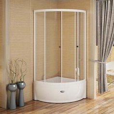 Душевой уголок Радомир 1-03-1-0-0-0020 90х90х225, стекло прозрачное, поддон высокий, профиль белый