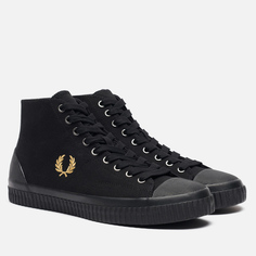 Мужские кеды Fred Perry Hughes Mid Canvas, цвет чёрный, размер 40 EU