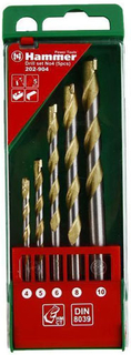 Набор сверл по бетону Hammer Flex №4 4-10 мм. 5 шт (202-904)