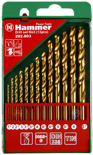 Набор сверл по металлу Hammer Flex №3 1.5-6.5 мм. 13 шт (202-903)