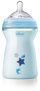 Бутылочка для кормления Chicco Natural Feeling, 6 м+, 330 мл, голубая (00080837210000)