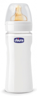Бутылочка для кормления Chicco Well-Being Glass, 0 м+, 240 мл, белая (00020720000000)