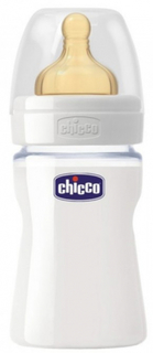 Бутылочка для кормления Chicco Well-Being Glass, 0 м+, 150 мл, белая (00020710000000)