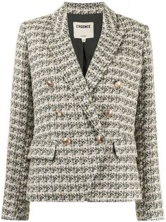LAgence двубортный твидовый пиджак L'agence