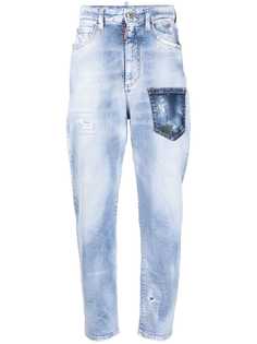 Dsquared2 зауженные джинсы с эффектом потертости и логотипом