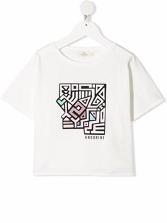 Andorine футболка с геометричным принтом и логотипом