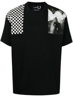 Raf Simons X Fred Perry футболка оверсайз с нашивками