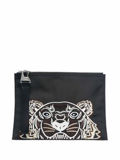 Kenzo клатч на молнии с вышивкой Tiger