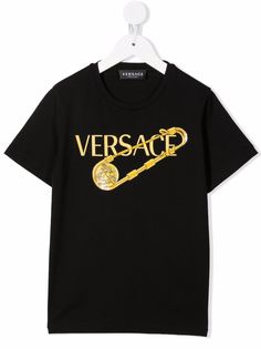 Versace Kids футболка с нашивкой-логотипом