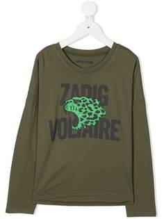 Zadig & Voltaire Kids топ с длинными рукавами и логотипом