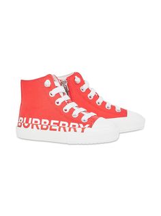 Burberry Kids высокие кеды с логотипом