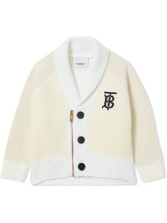 Burberry Kids кардиган с V-образным вырезом и вышитой монограммой