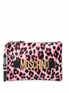 Moschino клатч с леопардовым принтом