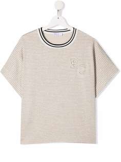 Brunello Cucinelli Kids футболка в полоску с эффектом металлик