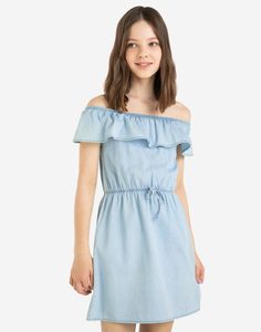 Джинсовое расклешённое платье для девочки Gloria Jeans