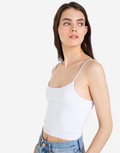 Белый базовый топ на бретелях Gloria Jeans