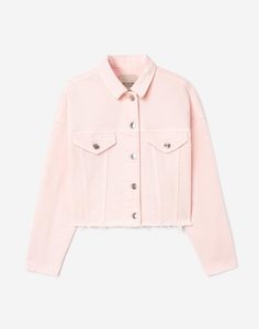 Нежно-розовая джинсовая куртка oversize для девочки Gloria Jeans