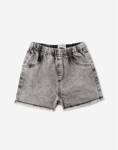 Серые джинсовые шорты со стразами для девочки Gloria Jeans