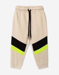 Бежевые спортивные брюки колор-блок для мальчика Gloria Jeans