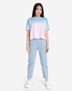 Голубые брюки Slim с резинкой Gloria Jeans