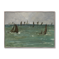 Репродукция картины на холсте boats at berck-sur-mer (картины в квартиру) зеленый 105x75 см.