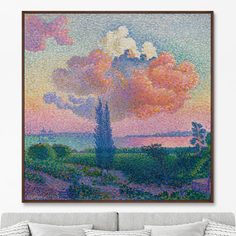 Репродукция картины на холсте the rose cloud (картины в квартиру) розовый 105x105 см.