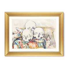 Репродукция картины в раме the three skulls ,1902 г (картины в квартиру) бежевый 80x60 см.