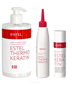 Thermokeratin Набор для волос Эстель (маска, термоактиватор, кератиновая вода), 435/200/100 мл Estel