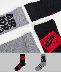Набор из 2 пар носков серого/красного цвета Nike Jordan Jumpman Legacy-Серый
